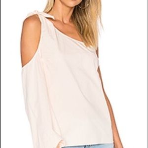 NWT L'Academie one shoulder peach  blouse